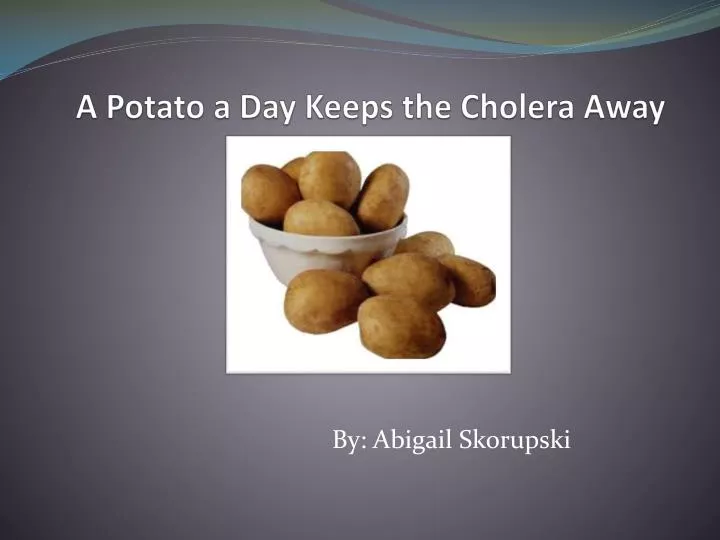a potato a day keeps the cholera away