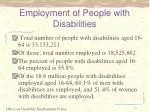 Employment of People with Disabilities