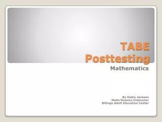 TABE Posttesting