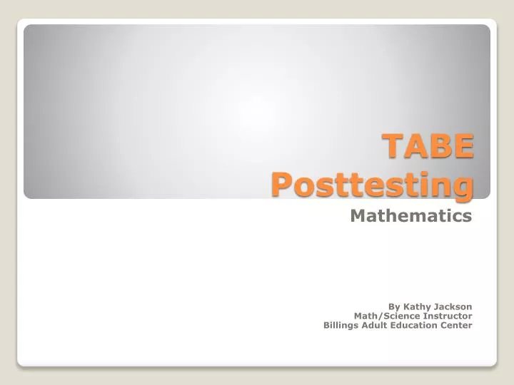 tabe posttesting