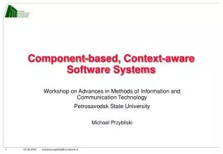 Component-based, Context-aware Software Systems