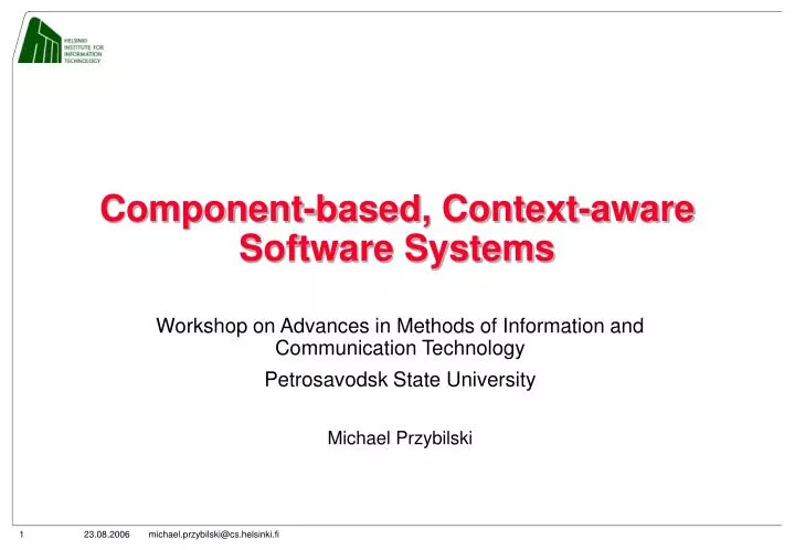 component based context aware software systems