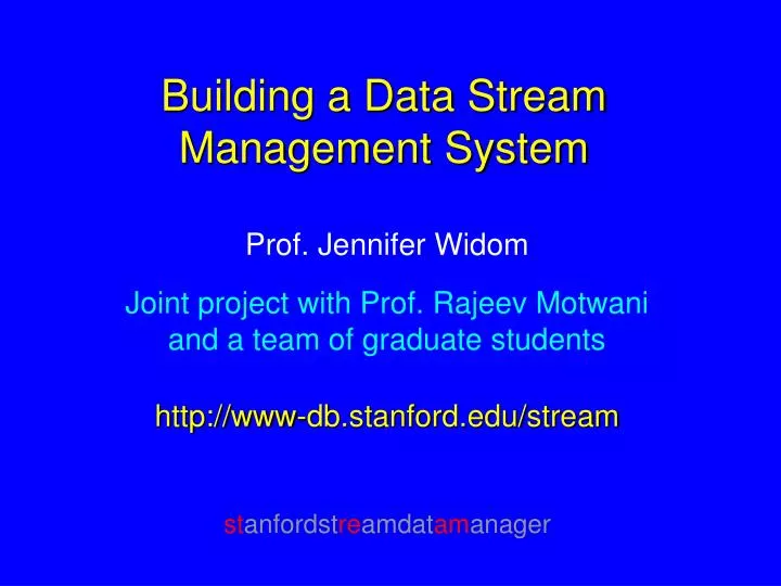 building a data stream management system