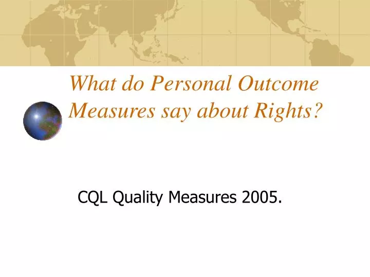 what do personal outcome measures say about rights