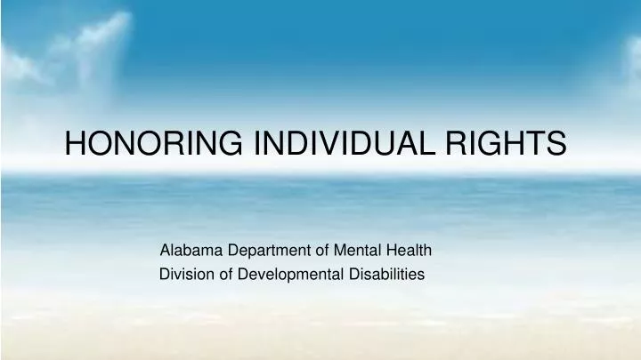 honoring individual rights