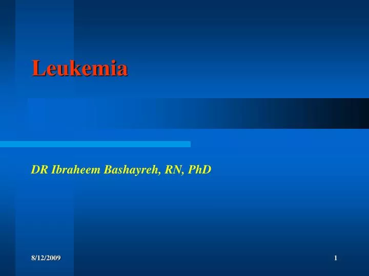leukemia dr ibraheem bashayreh rn phd