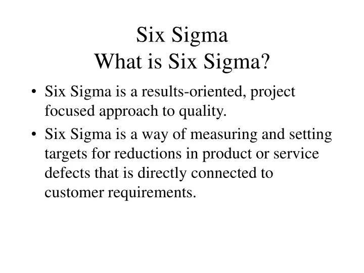 six sigma what is six sigma