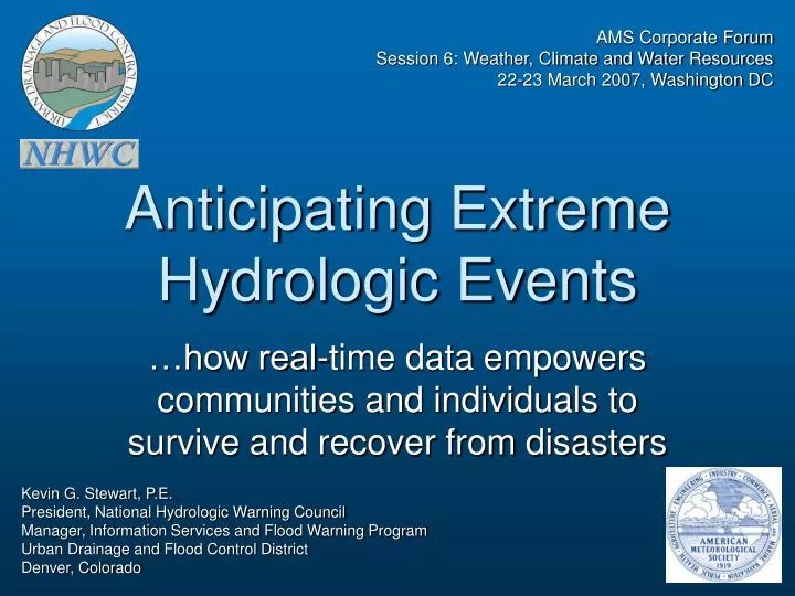 anticipating extreme hydrologic events