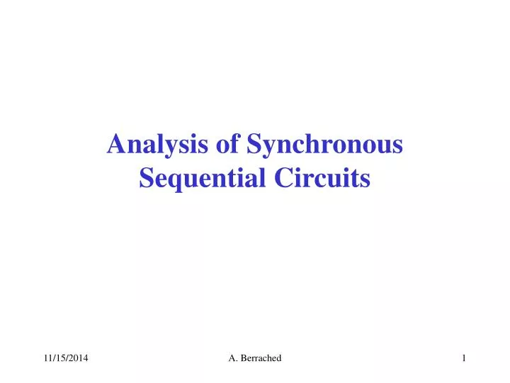analysis of synchronous sequential circuits