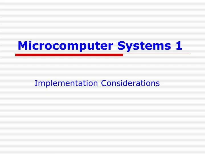 microcomputer systems 1