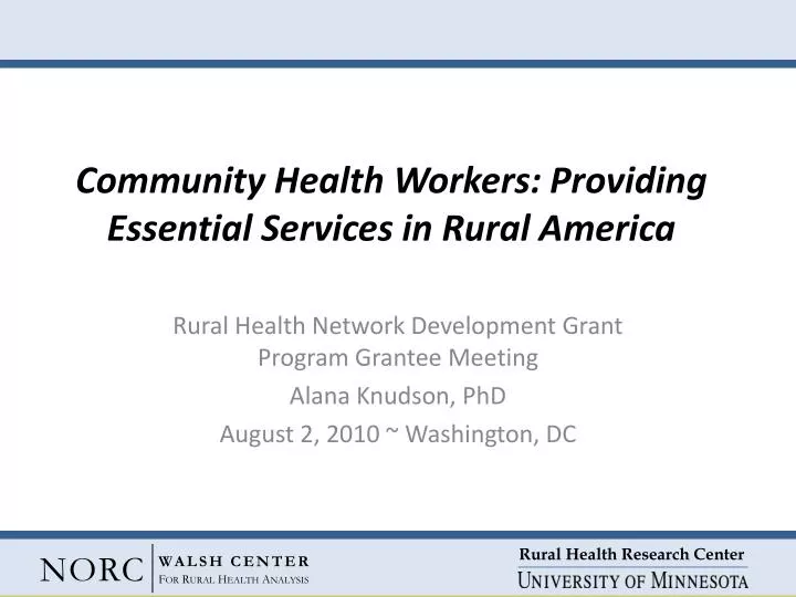 community health workers providing essential services in rural america