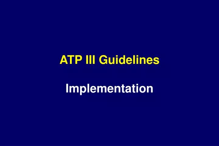 atp iii guidelines implementation