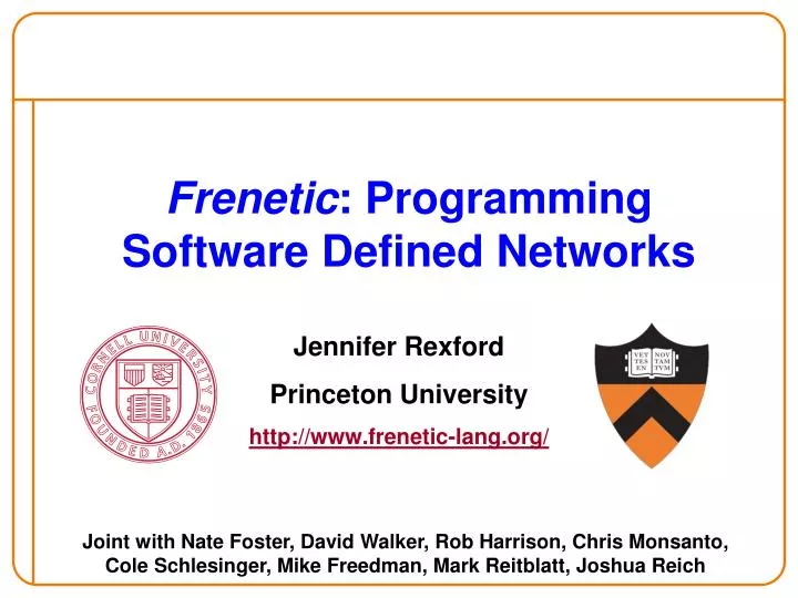 frenetic programming software defined networks