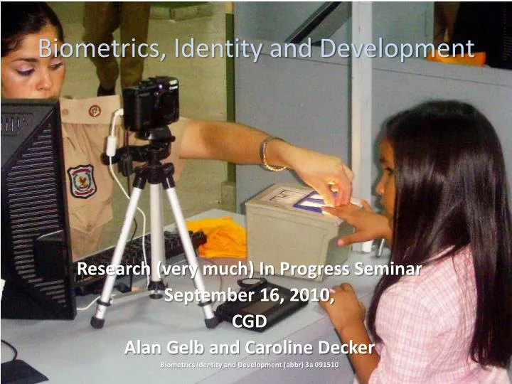 biometrics identity and development