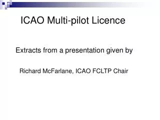 ICAO Multi-pilot Licence