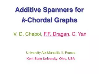 Additive Spanners for k -Chordal Graphs