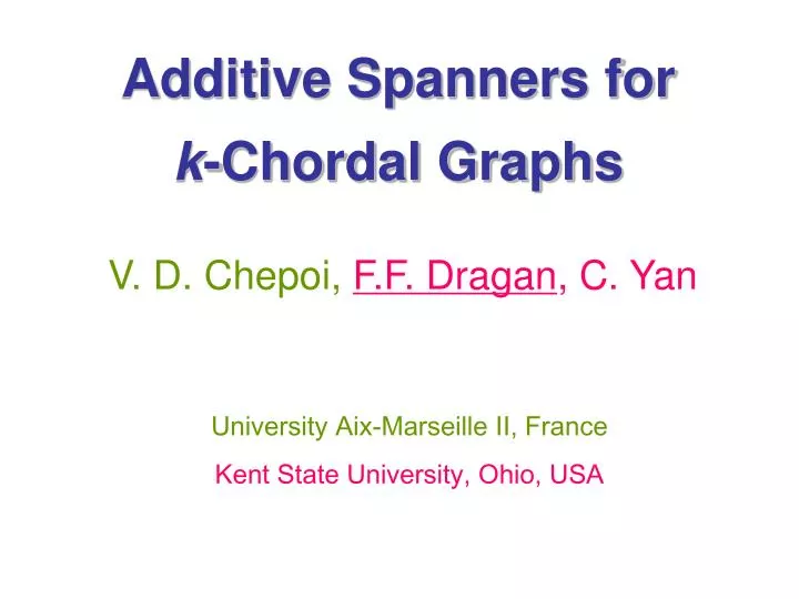 additive spanners for k chordal graphs