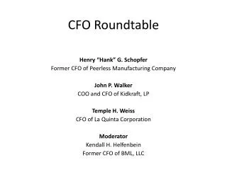 CFO Roundtable