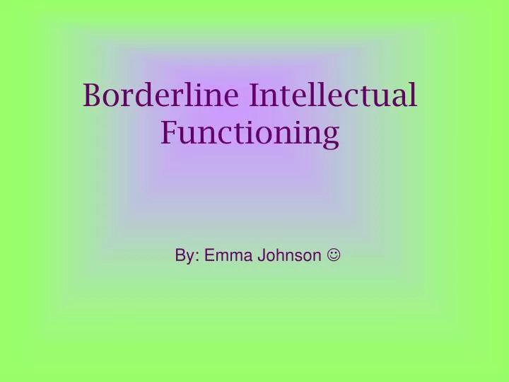 borderline intellectual functioning