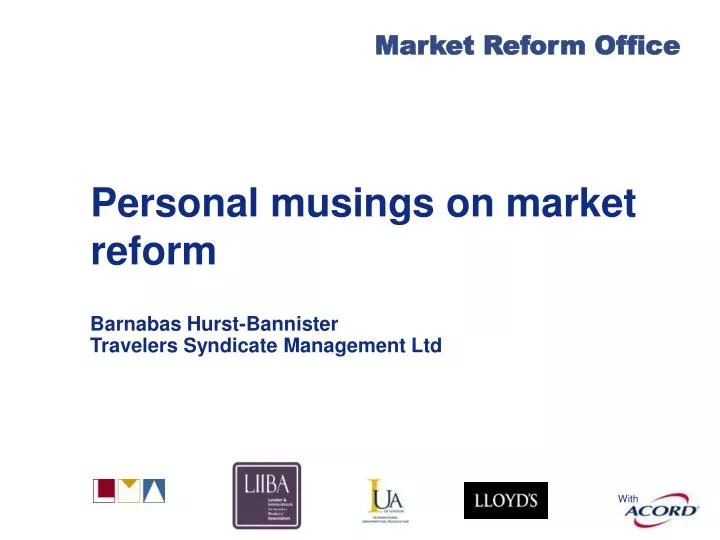 personal musings on market reform