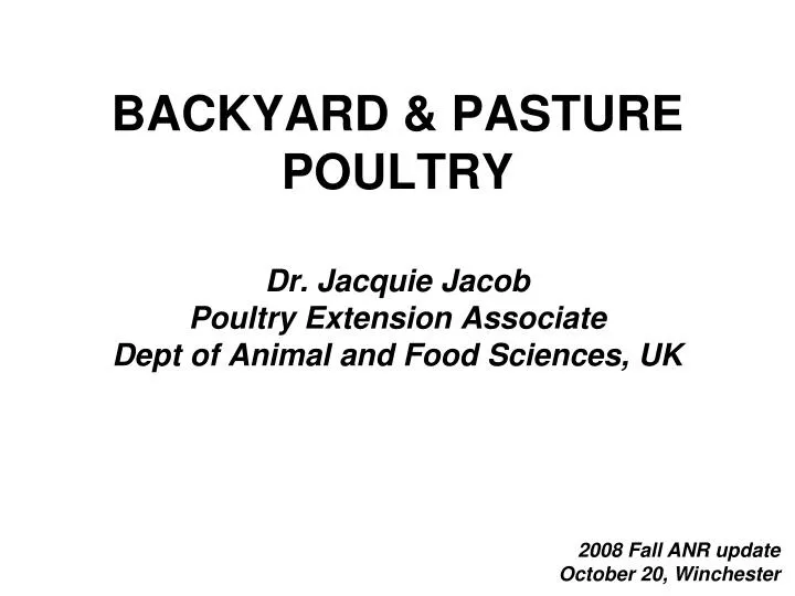 backyard pasture poultry