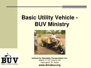 Basic Utility Vehicle - BUV Ministry