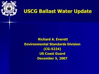 USCG Ballast Water Update