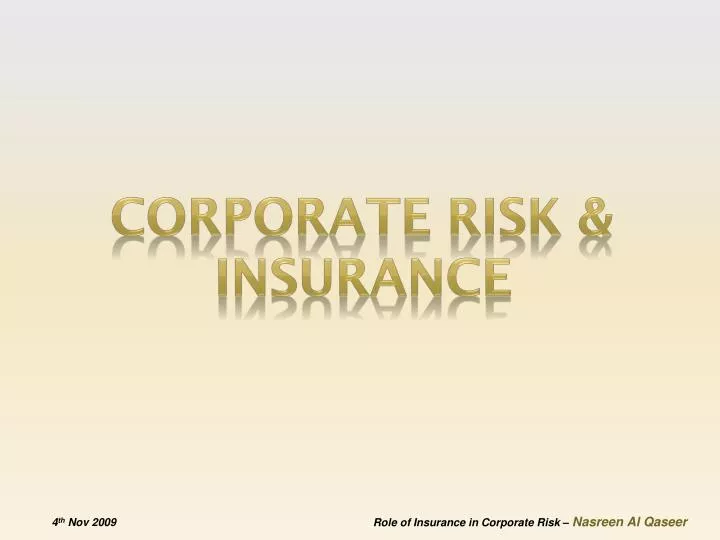 corporate risk insurance