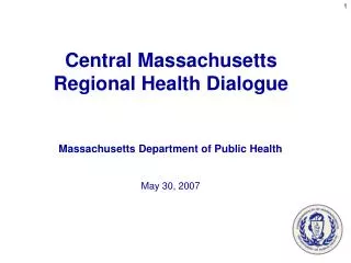 Massachusetts Department of Public Health May 30, 2007