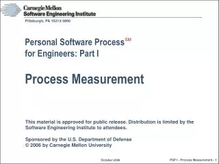 Personal Software Process for Engineers: Part I Process Measurement