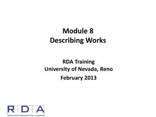 Module 8 Describing Works