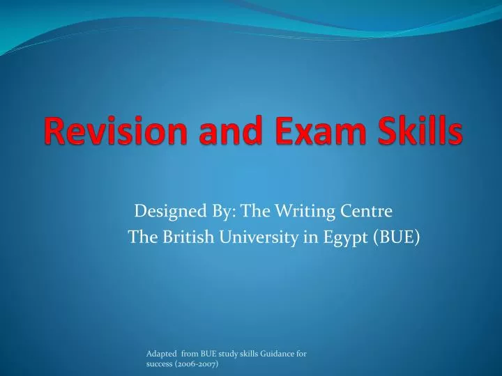 revision and exam skills