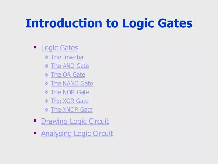 introduction to logic gates