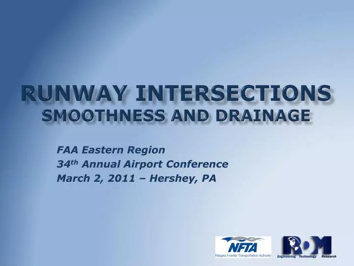 runway intersections smoothness and drainage