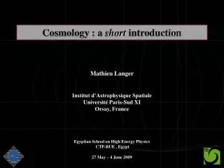 Cosmology : a short introduction