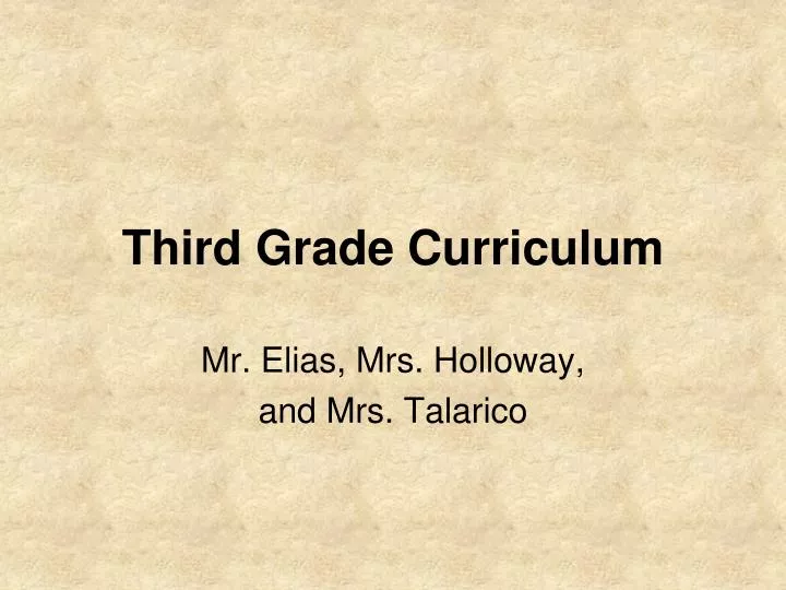 third grade curriculum