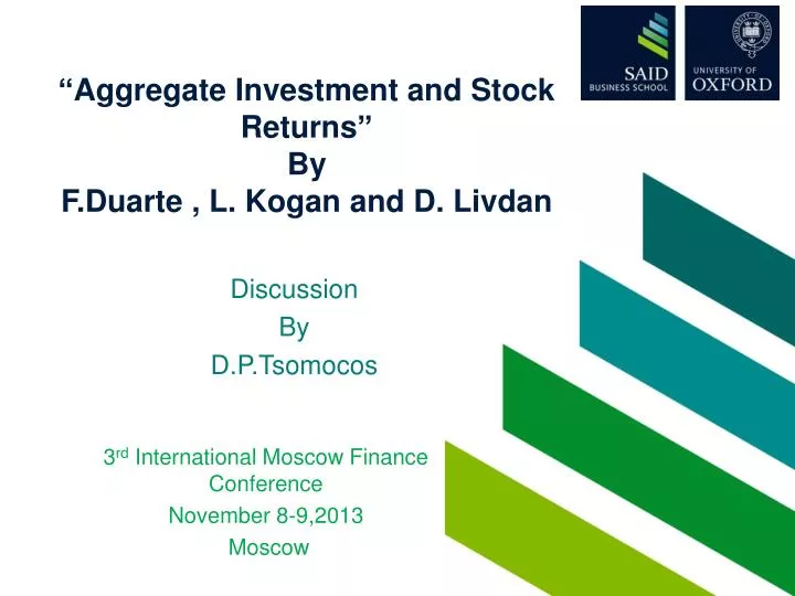 aggregate investment and stock returns by f duarte l kogan and d livdan