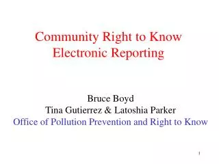 Community Right to Know Electronic Reporting
