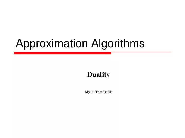 approximation algorithms