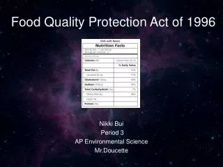 Food Quality Protection Act of 1996
