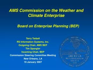 AMS Commission on the Weather and Climate Enterprise