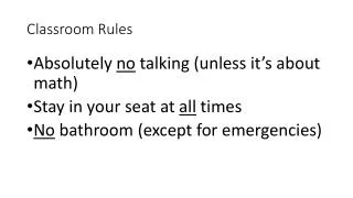 Classroom Rules