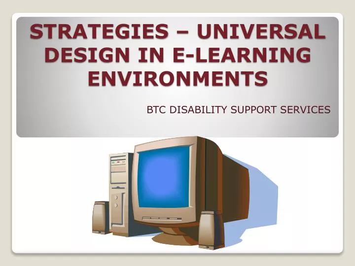 strategies universal design in e learning environments