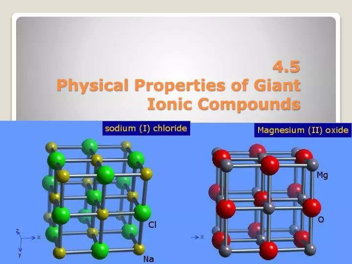 4 5 physical properties of giant ionic compounds