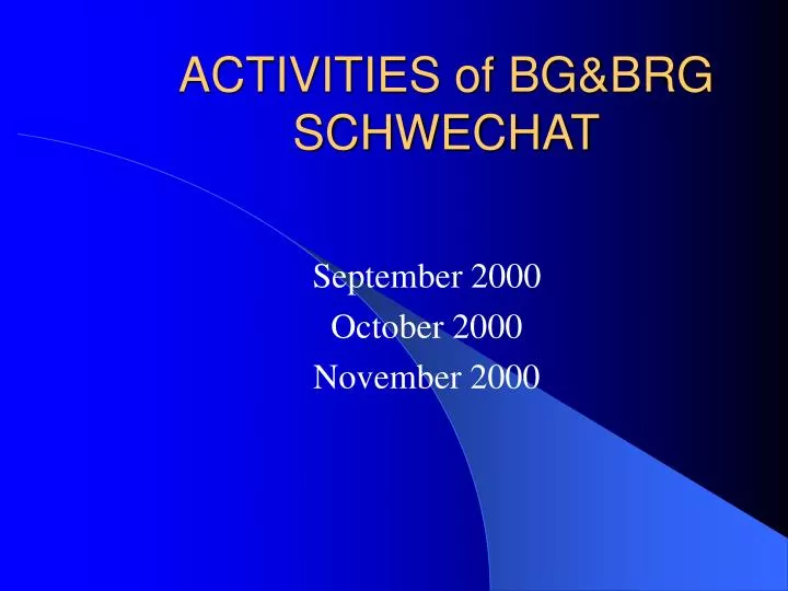 activities of bg brg schwechat