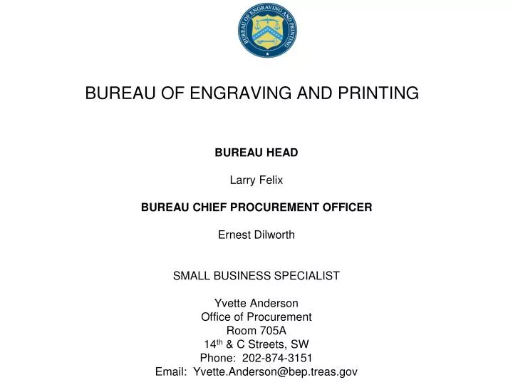 bureau of engraving and printing