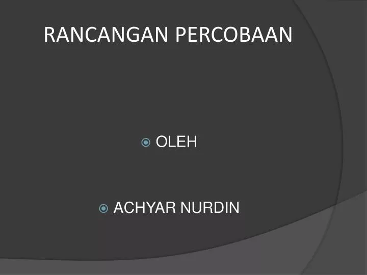 rancangan percobaan