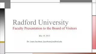 Radford University Faculty Presentation to the Board of Visitors
