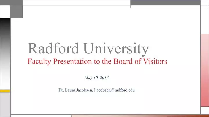 radford university faculty presentation to the board of visitors