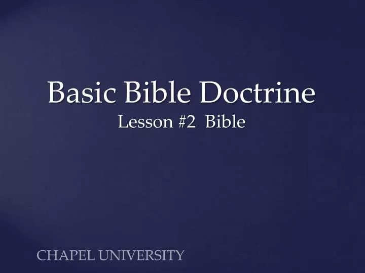basic bible doctrine lesson 2 bible